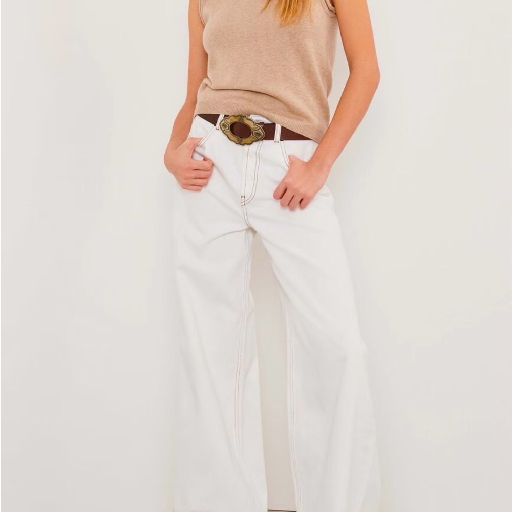 ba&sh Csoul wide-leg cotton jeans in ecru